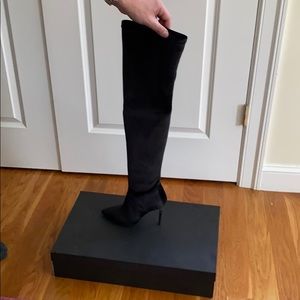 Barney’s New York black over the knee velvet boots